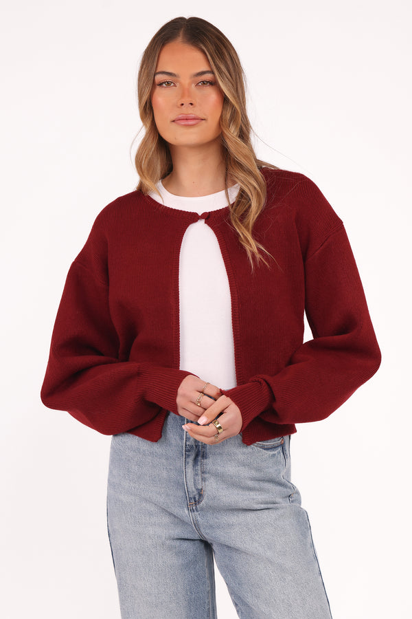 Ripley Knit Cardigan – Berry