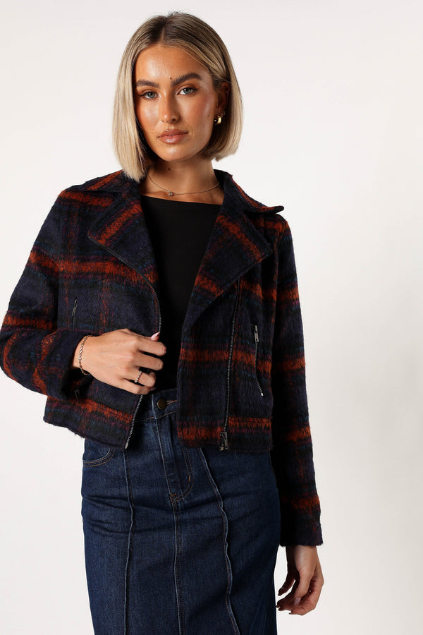 Logan Plaid Jacket – Navy/Teal