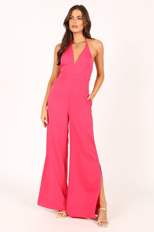 Rumi Wide Leg Jumpsuit – Hot Pink